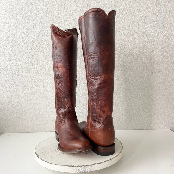 NEW Rod Patrick Womens Riding Cowboy Boots 8.5B Brown Torino Cow Western Pull Up - Picture 1 of 9